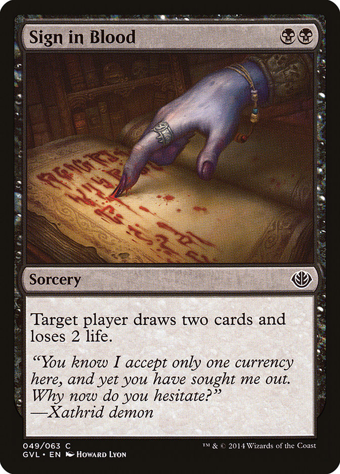 Sign in Blood (Garruk vs. Liliana) [Duel Decks Anthology] | Fandemonia Ltd
