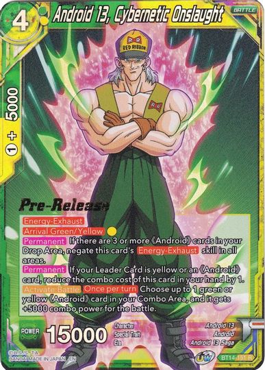 Android 13, Cybernetic Onslaught (BT14-151) [Cross Spirits Prerelease Promos] | Fandemonia Ltd