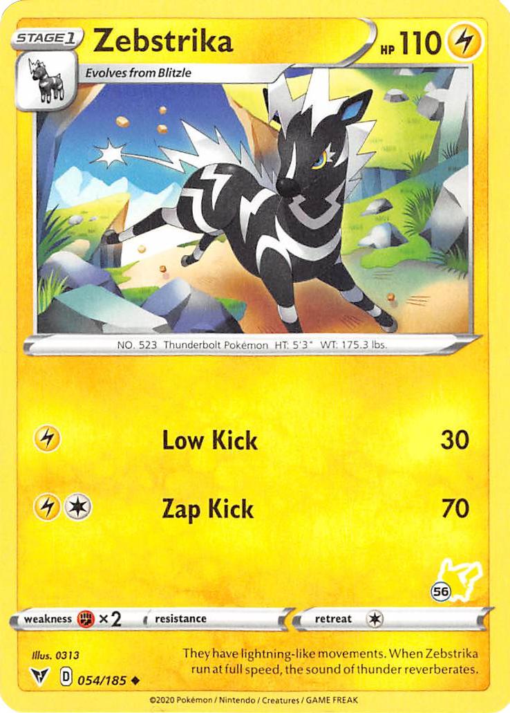 Zebstrika (054/185) (Pikachu Stamp #56) [Battle Academy 2022] | Fandemonia Ltd