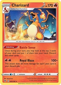 Charizard (025/185) (Cracked Ice Holo) (Theme Deck Exclusive) [Sword & Shield: Vivid Voltage] | Fandemonia Ltd