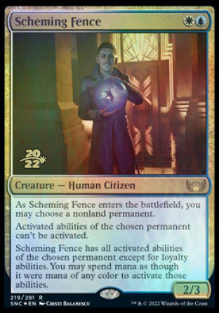 Scheming Fence [Streets of New Capenna Prerelease Promos] | Fandemonia Ltd