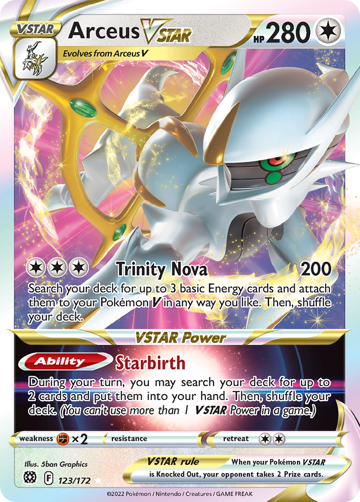 Arceus VSTAR (123/172) (Metal Card) [Sword & Shield: Brilliant Stars] | Fandemonia Ltd