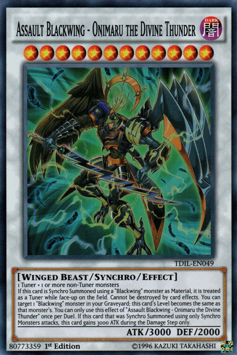 Assault Blackwing - Onimaru the Divine Thunder [TDIL-EN049] Super Rare | Fandemonia Ltd