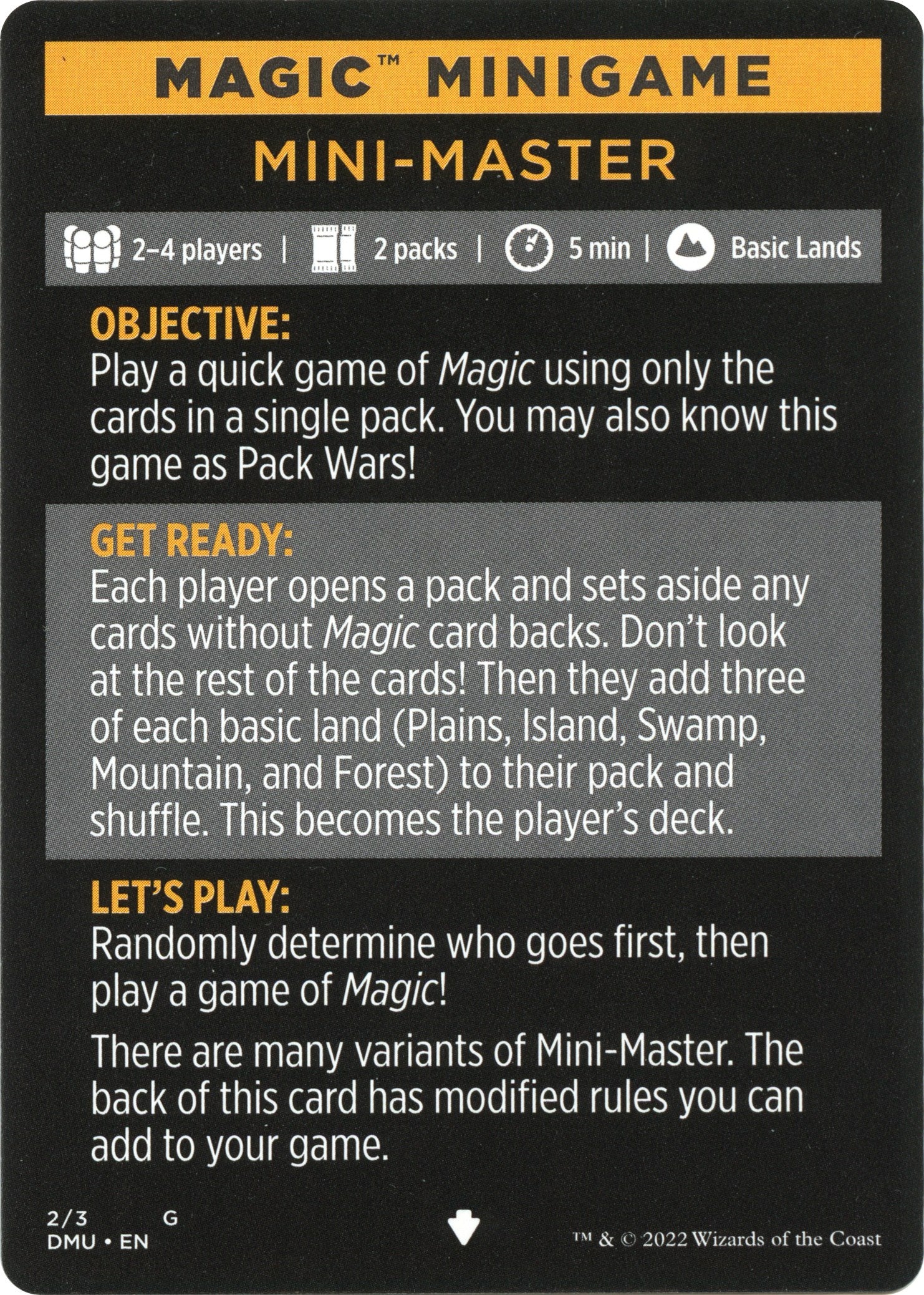 Mini-Master (Magic Minigame) [Dominaria United Minigame] | Fandemonia Ltd