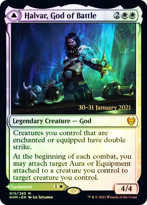 Halvar, God of Battle // Sword of the Realms  [Kaldheim Prerelease Promos] | Fandemonia Ltd