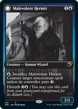 Malevolent Hermit // Benevolent Geist [Innistrad: Double Feature] | Fandemonia Ltd