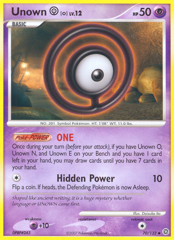 Unown O (70/132) [Diamond & Pearl: Secret Wonders] | Fandemonia Ltd