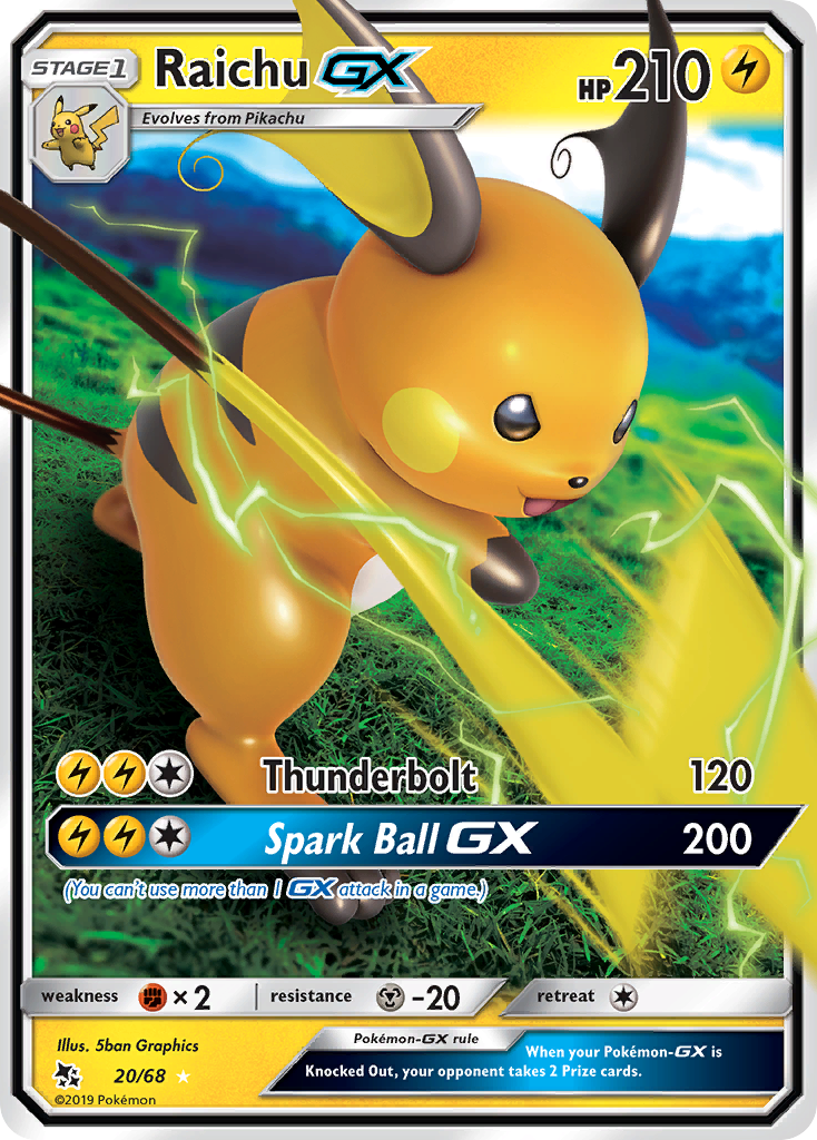 Raichu GX (20/68) [Sun & Moon: Hidden Fates] | Fandemonia Ltd