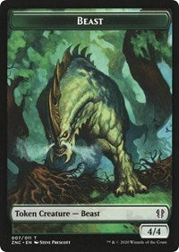 Beast // Saproling Double-sided Token [Commander: Zendikar Rising Tokens] | Fandemonia Ltd