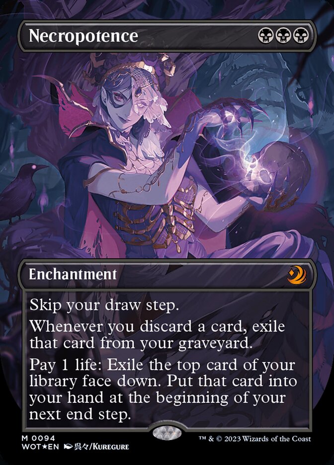 Necropotence (Anime Borderless) (Confetti Foil) [Wilds of Eldraine: Enchanting Tales] | Fandemonia Ltd