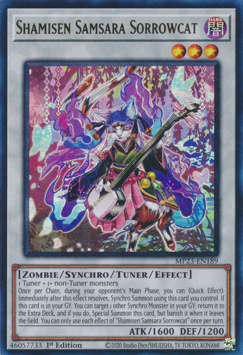 Shamisen Samsara Sorrowcat [MP23-EN189] Ultra Rare | Fandemonia Ltd