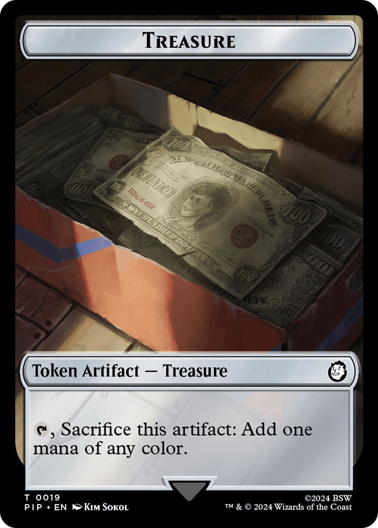 Treasure (0019) // Soldier (0004) Double-Sided Token [Fallout Tokens] | Fandemonia Ltd
