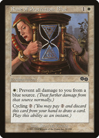 Rune of Protection: Blue [Urza's Saga] | Fandemonia Ltd