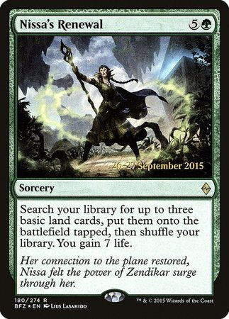 Nissa's Renewal [Battle for Zendikar Promos] | Fandemonia Ltd