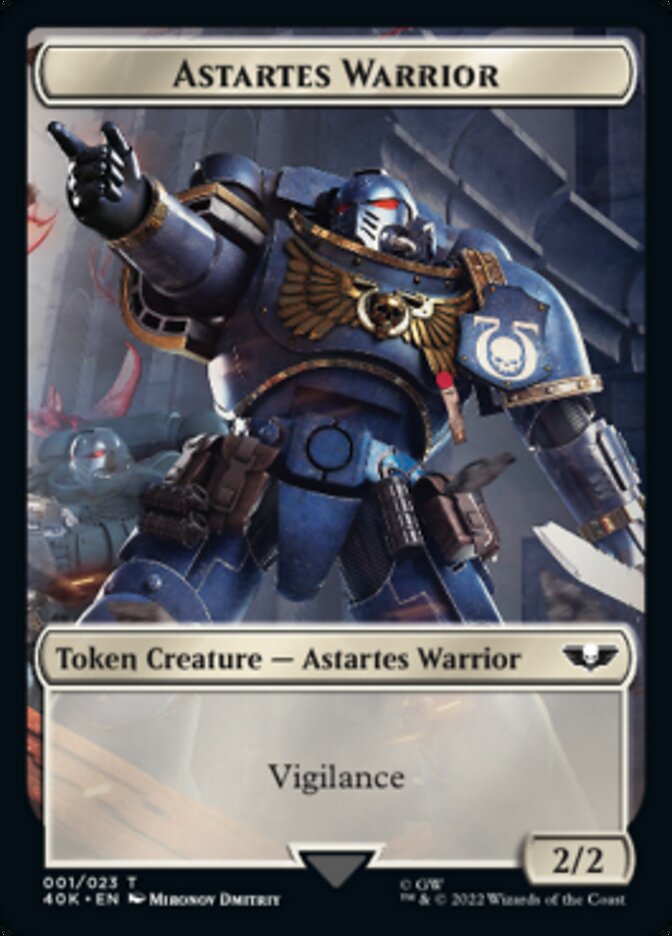 Astartes Warrior // Clue Double-sided Token (Surge Foil) [Universes Beyond: Warhammer 40,000 Tokens] | Fandemonia Ltd