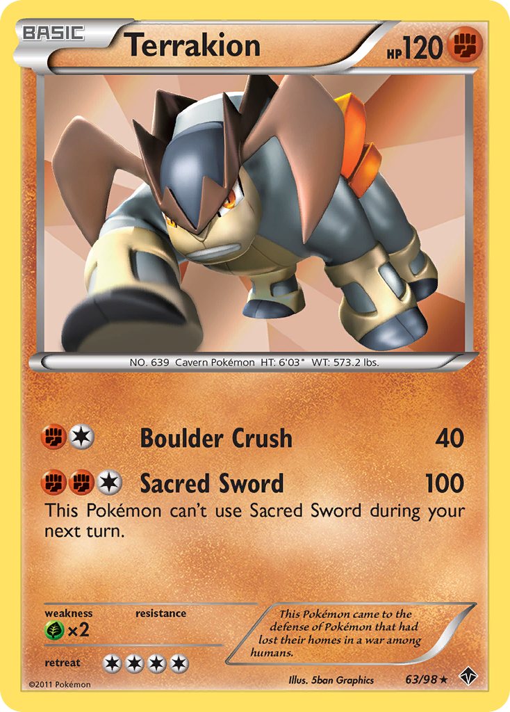 Terrakion (63/98) [Black & White: Emerging Powers] | Fandemonia Ltd