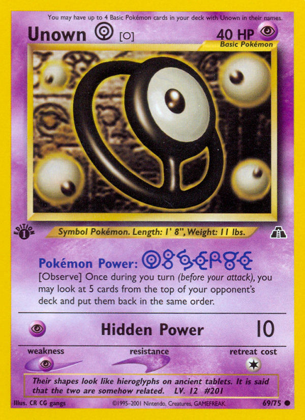 Unown [O] (69/75) [Neo Discovery 1st Edition] | Fandemonia Ltd