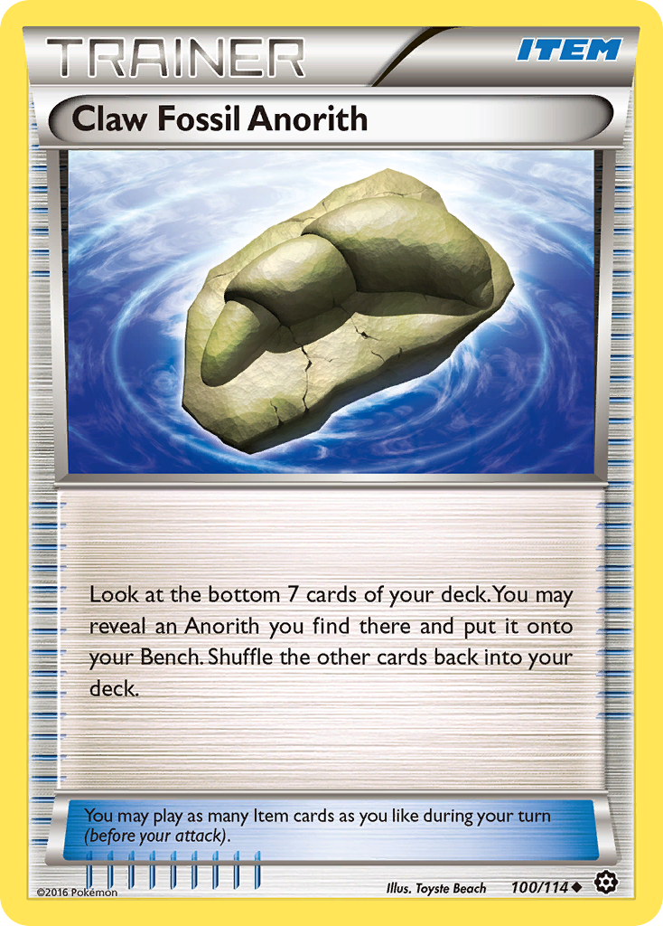 Claw Fossil Anorith (100/114) [XY: Steam Siege] | Fandemonia Ltd