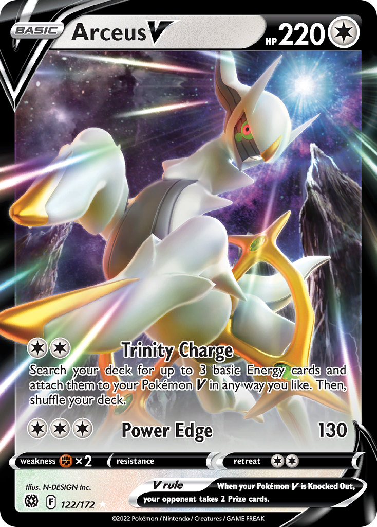 Arceus V (122/172) (Metal Card) [Sword & Shield: Brilliant Stars] | Fandemonia Ltd