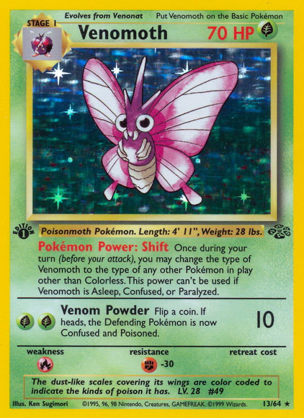 Venomoth (13/64) [Jungle 1st Edition] | Fandemonia Ltd