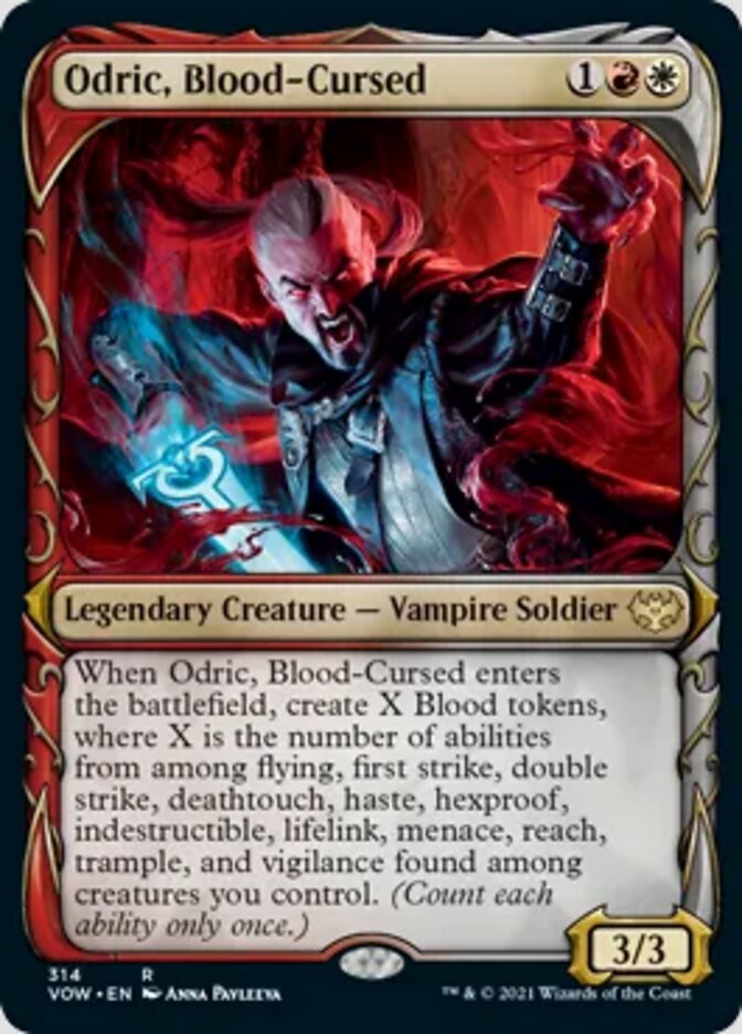 Odric, Blood-Cursed (Showcase Fang Frame) [Innistrad: Crimson Vow] | Fandemonia Ltd