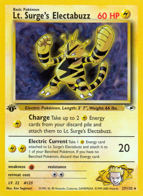 Lt. Surge's Electabuzz (27/132) [Gym Heroes 1st Edition] | Fandemonia Ltd