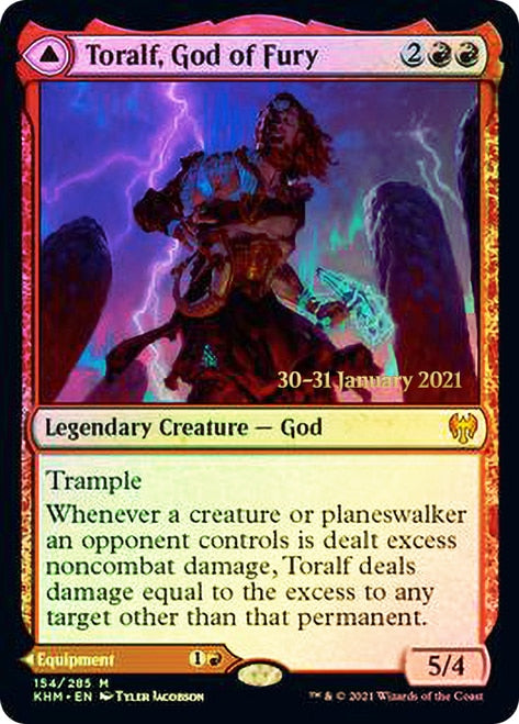 Toralf, God of Fury // Toralf's Hammer  [Kaldheim Prerelease Promos] | Fandemonia Ltd