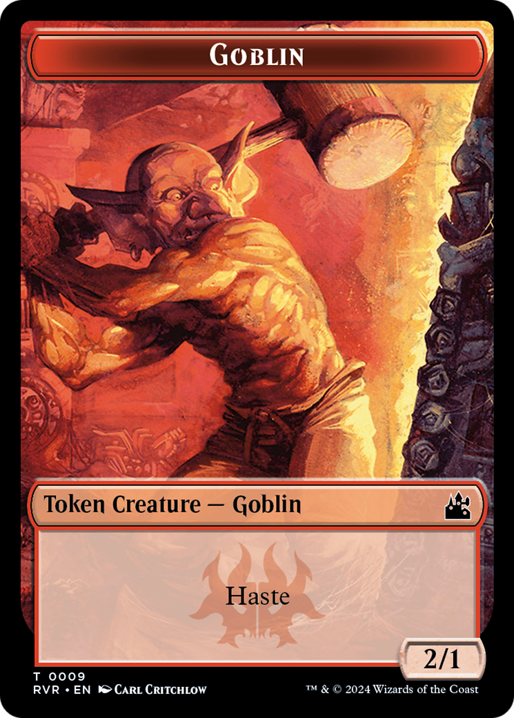 Goblin (0008) // Goblin (0009) Double-Sided Token [Ravnica Remastered Tokens] | Fandemonia Ltd