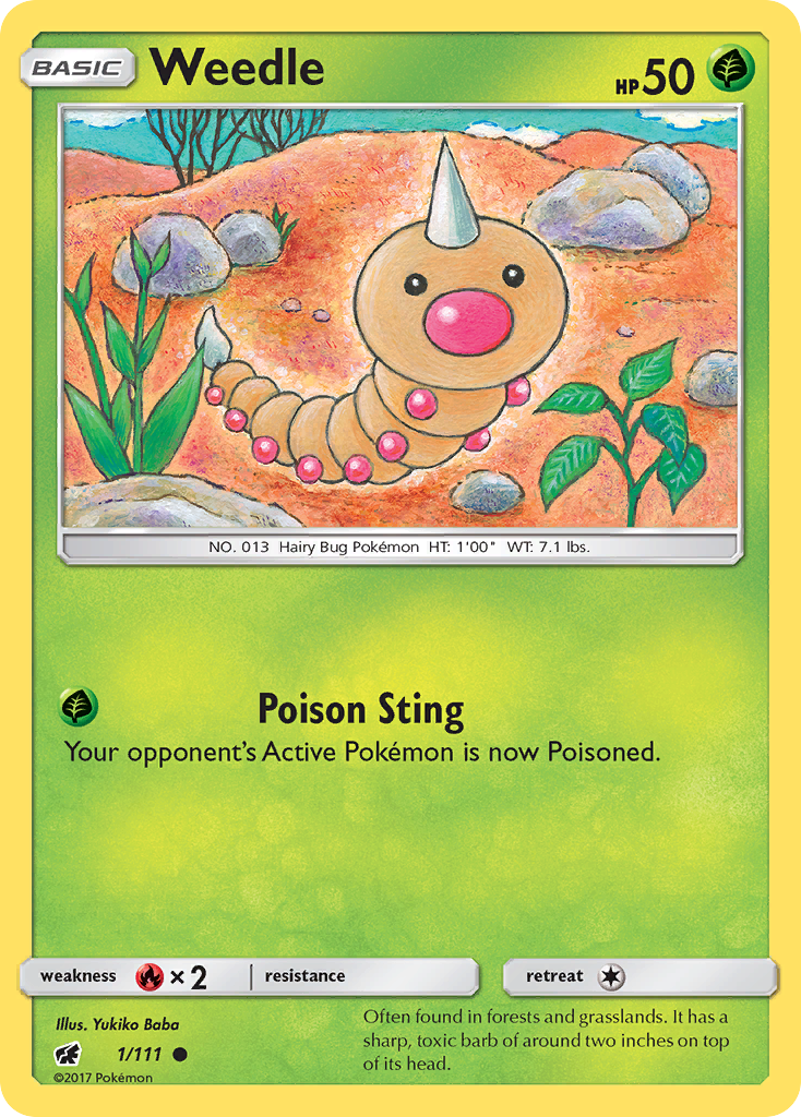 Weedle (1/111) [Sun & Moon: Crimson Invasion] | Fandemonia Ltd
