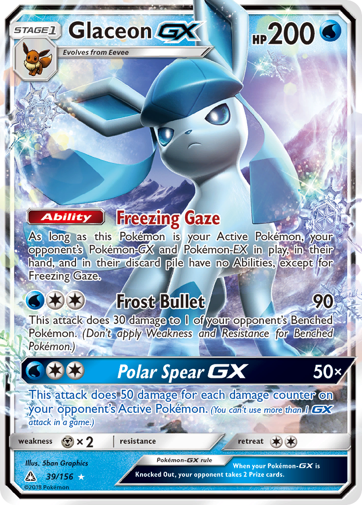 Glaceon GX (39/156) [Sun & Moon: Ultra Prism] | Fandemonia Ltd