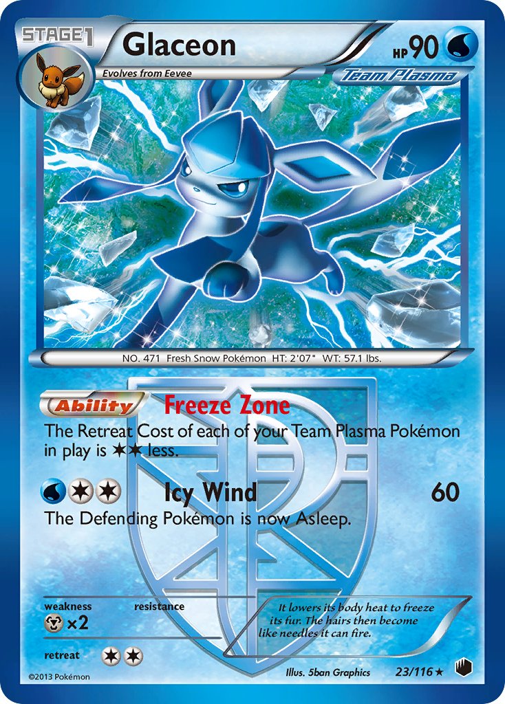 Glaceon (23/116) (Theme Deck Exclusive) [Black & White: Plasma Freeze] | Fandemonia Ltd