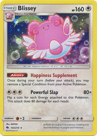 Blissey (153/214) (Cosmos Holo) [Sun & Moon: Lost Thunder] | Fandemonia Ltd