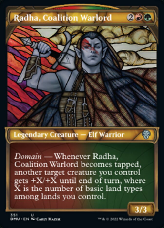 Radha, Coalition Warlord (Showcase Textured) [Dominaria United] | Fandemonia Ltd