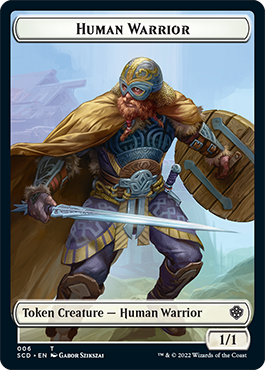 Saproling // Human Warrior Double-Sided Token [Starter Commander Decks] | Fandemonia Ltd
