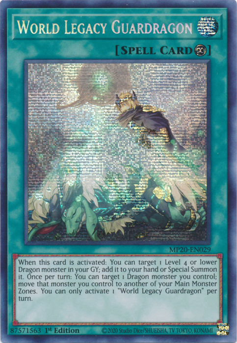 World Legacy Guardragon [MP20-EN029] Prismatic Secret Rare | Fandemonia Ltd