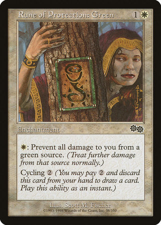 Rune of Protection: Green [Urza's Saga] | Fandemonia Ltd