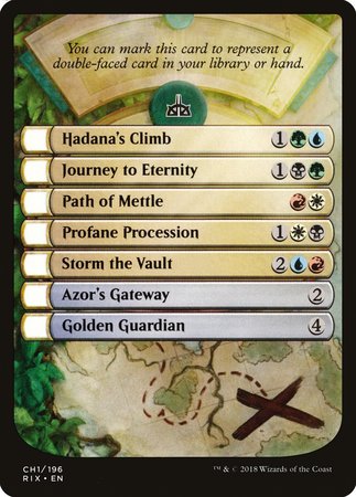 Checklist Card - Rivals of Ixalan [Rivals of Ixalan Tokens] | Fandemonia Ltd