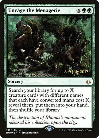 Uncage the Menagerie [Hour of Devastation Promos] | Fandemonia Ltd