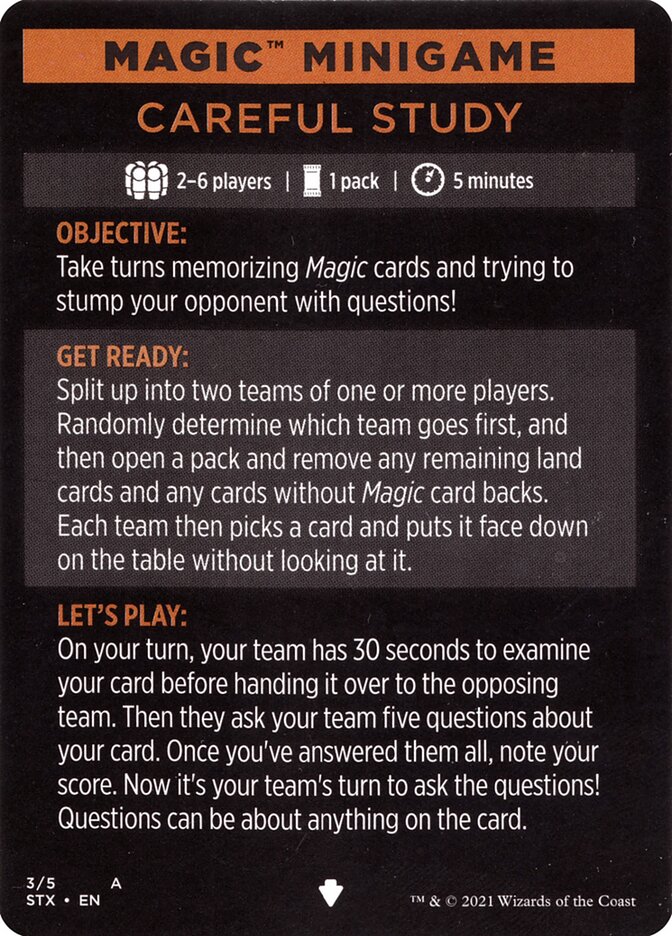 Careful Study (Magic Minigame) [Strixhaven: School of Mages Minigame] | Fandemonia Ltd