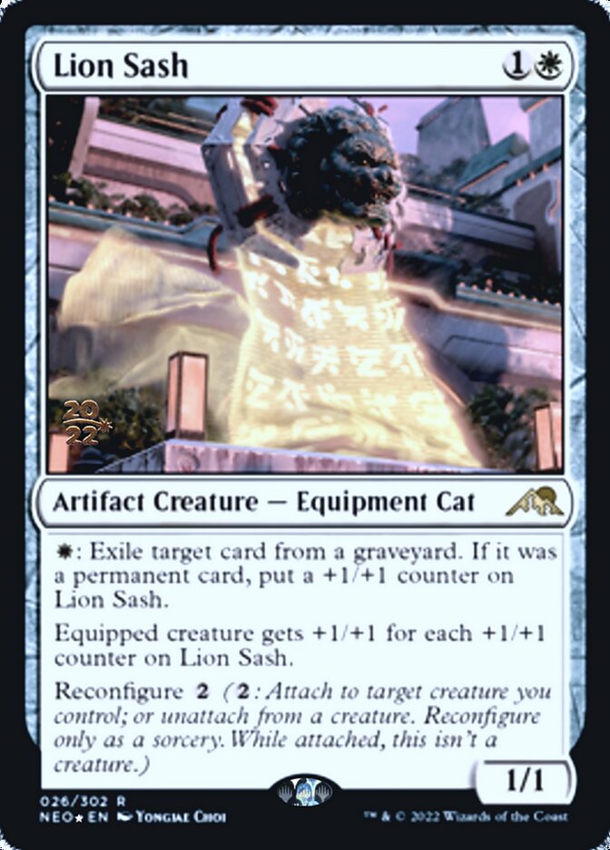 Lion Sash [Kamigawa: Neon Dynasty Prerelease Promos] | Fandemonia Ltd