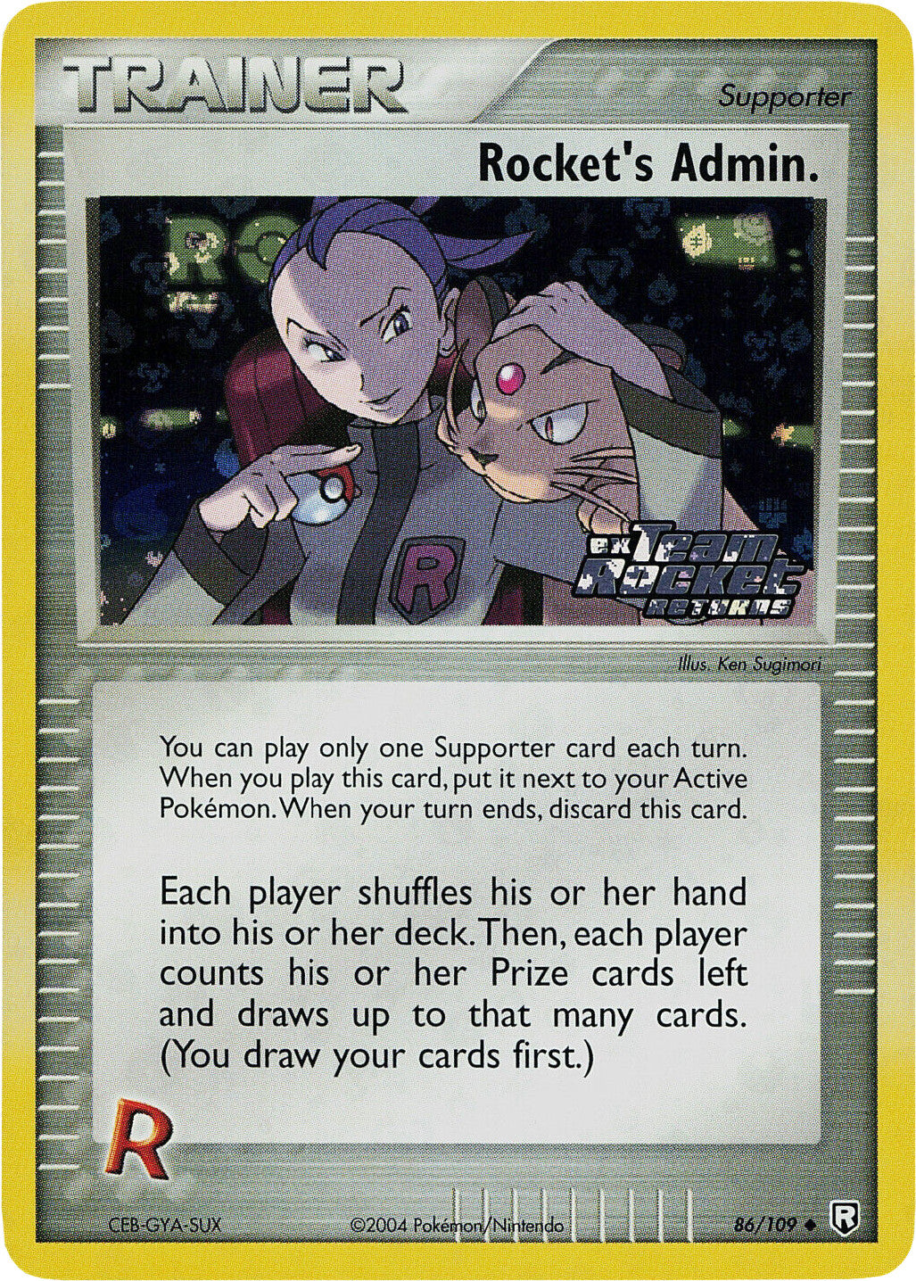 Rocket's Admin. (86/109) (Stamped) [EX: Team Rocket Returns] | Fandemonia Ltd