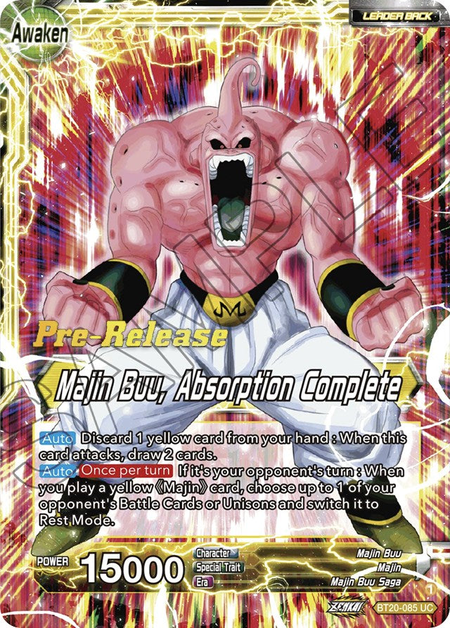 Majin Buu // Majin Buu, Absorption Complete (BT20-085) [Power Absorbed Prerelease Promos] | Fandemonia Ltd