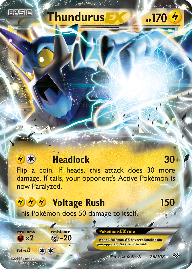 Thundurus EX (26/108) [XY: Roaring Skies] | Fandemonia Ltd