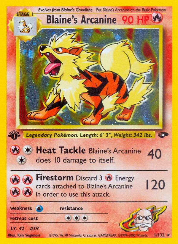 Blaine's Arcanine (1/132) [Gym Challenge 1st Edition] | Fandemonia Ltd