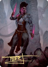 Kaya the Inexorable Art Card (Gold-Stamped Signature) [Kaldheim: Art Series] | Fandemonia Ltd