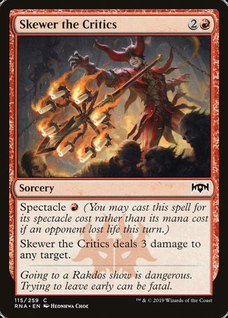 Skewer the Critics [Ravnica Allegiance] | Fandemonia Ltd