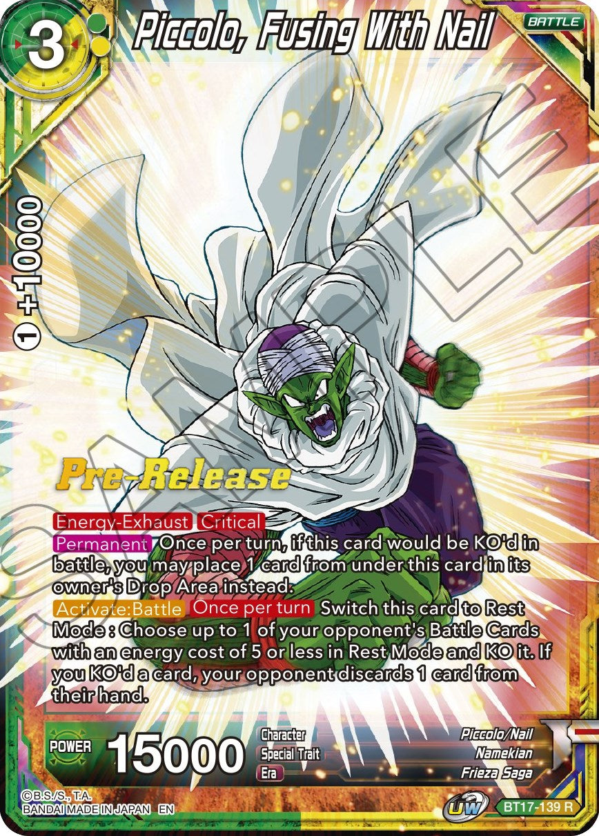 Piccolo, Fusing With Nail (BT17-139) [Ultimate Squad Prerelease Promos] | Fandemonia Ltd