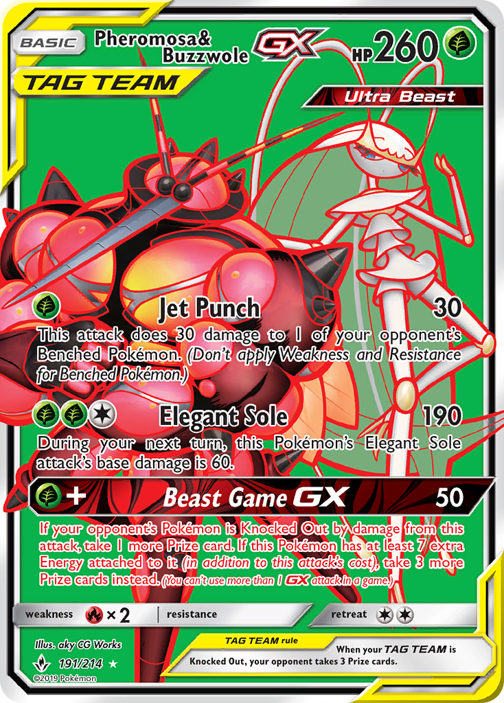 Pheromosa & Buzzwole GX (191/214) [Sun & Moon: Unbroken Bonds] | Fandemonia Ltd