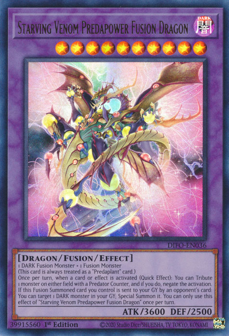 Starving Venom Predapower Fusion Dragon [DIFO-EN036] Ultra Rare | Fandemonia Ltd