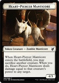 Heart-Piercer Manticore // Dragon Double-sided Token [Commander 2019 Tokens] | Fandemonia Ltd